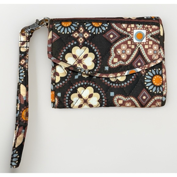 Vera Bradley Super Smart Wristlet Canyon Brown ID Holder Wallet - Picture 1 of 6